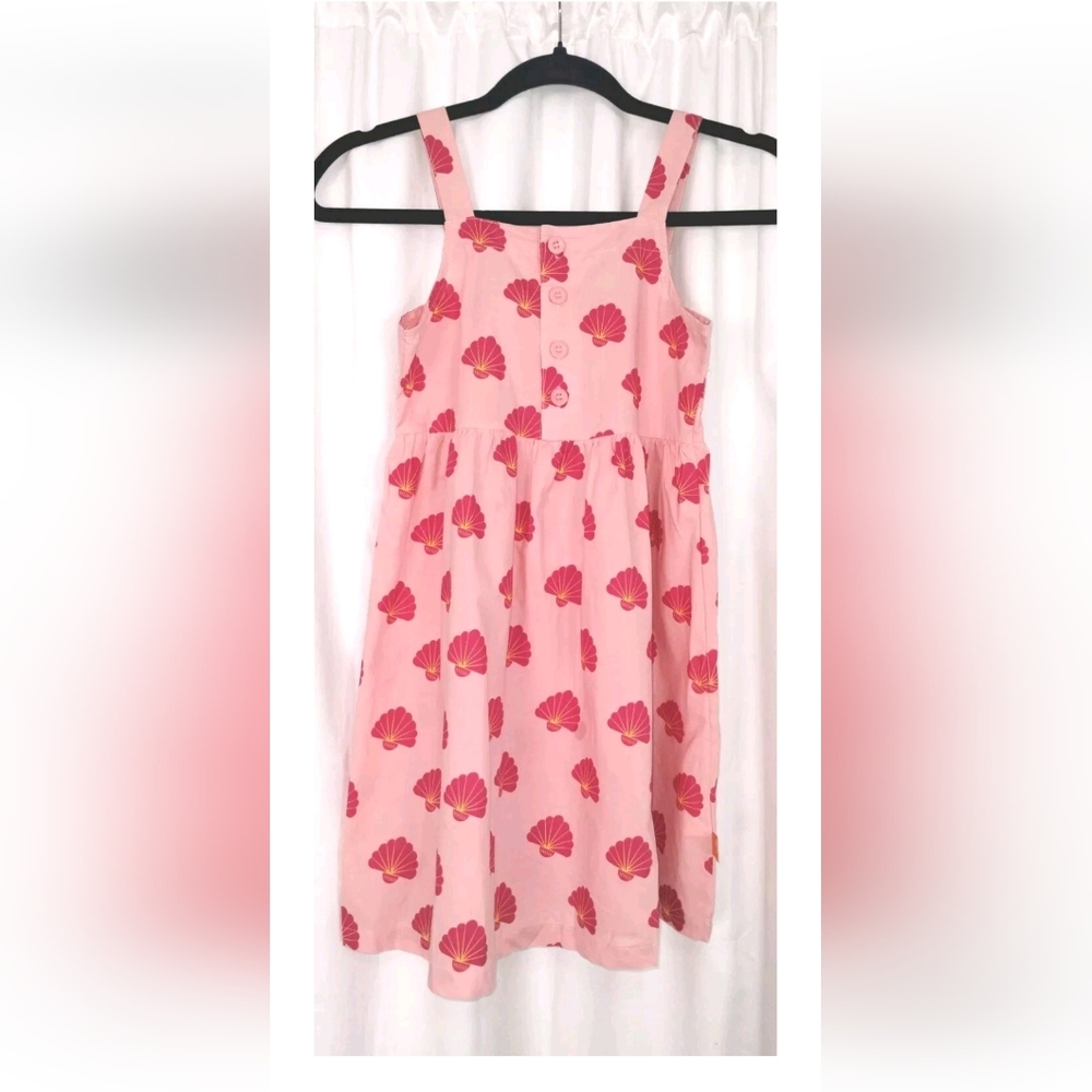 Wynken Girl's Dress Pink And Red Scalloped Dress Size 10Y